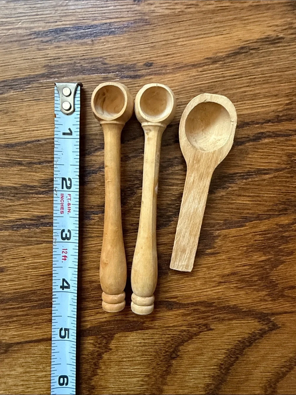 Handcrafted Wooden Scoop Set - Natural Wood
